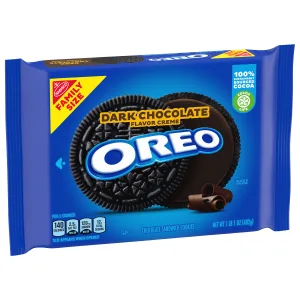OREO Dark Chocolate Crme Chocolate Sandwich Cookies, 1-17 oz Family Size Packages - image