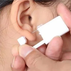 Lishae 2 PCS 20G Self Nose Piercing Kit - Disposable Nose Piercing Gun With Nose Stud 2mm White&Black - Suitable for piercing ears