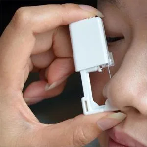 Lishae 2 PCS 20G Self Nose Piercing Kit - Disposable Nose Piercing Gun With Nose Stud 2mm White&Black - Suitable for piercing nose