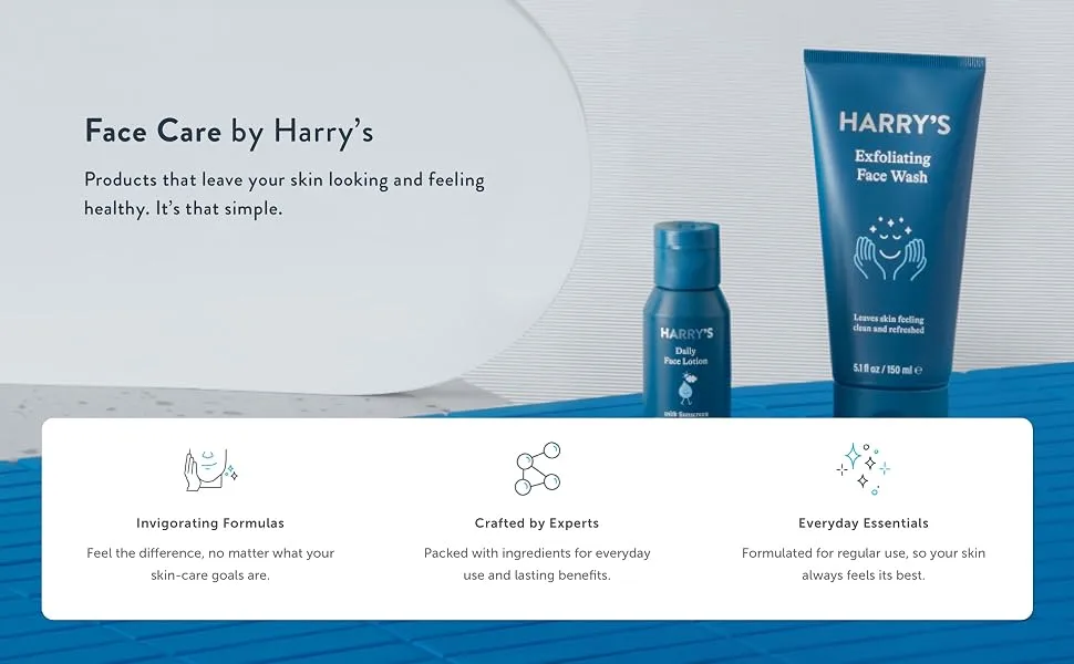 Harry's Face Wash - Face Cleanser for Men, 5.1 Fl Oz (Pack of 3) Package may vary - Face Car by Harry