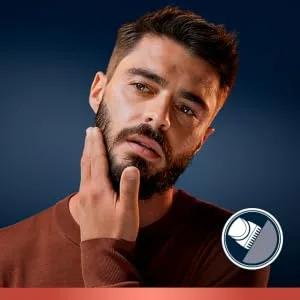 King C. Gillette Cordless Beard Trimmer for Men, Kit includes 1 Trimmer, 3 Interchangeable Combs, 1 Cleaning Brush, 1 Charger, 1 Travel Bag, BLUE - king c gillette