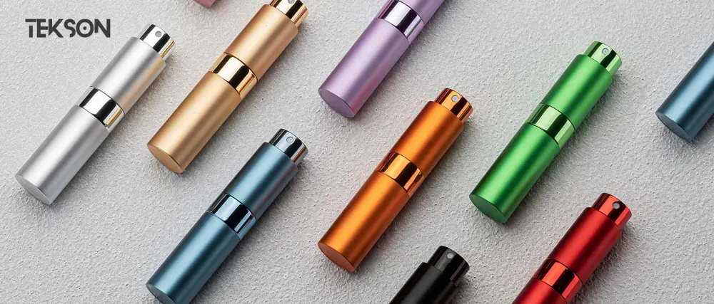 Tekson 5PCS 8ml Travel Perfume Atomizer Refillable, Mini Cologne Spray Bottle Empty, Small Aftershave Portable Sprayer for Liquid Dispenser (Five Colors) 5 colors - product information 1