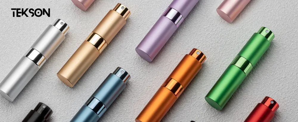 Tekson 5PCS 8ml Travel Perfume Atomizer Refillable, Mini Cologne Spray Bottle Empty, Small Aftershave Portable Sprayer for Liquid Dispenser (Five Colors) 5 colors - Perfume Atomizer