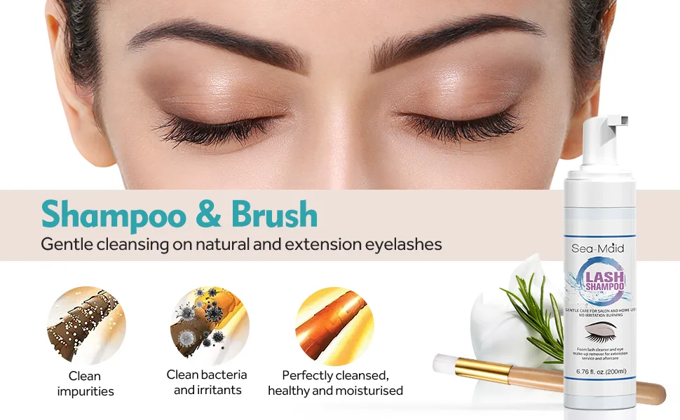 Eyelash Extension Cleanser 200ML /Clean Extension Lashes And Nature Lashes/This Lash Shampoo Suit For Home Use And Salon Use 200ML Eyelash extension Cleanser - eyelash cleanser for extension