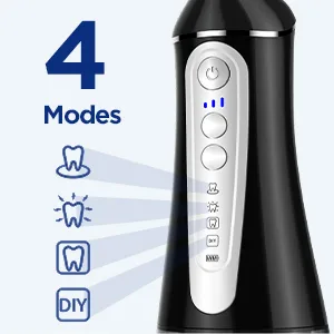 Elifloss Water Dental flosser Oral Irrigator with 4 Modes, 7 Tips, Adjustable Intensity IPX7 Waterproof - 4 modes