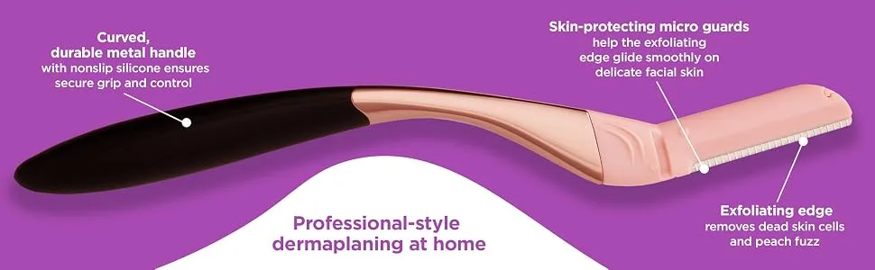 Schick Hydro Silk Dermaplaning Wand Refill Blades  Dermaplaning Refills, 6 Refills, Professional Style 6 Refill Blades - Schick Dermaplaning Face Shaving dermawand tinkle Hydro Silk dermaplaining eyebrow peach fuzz