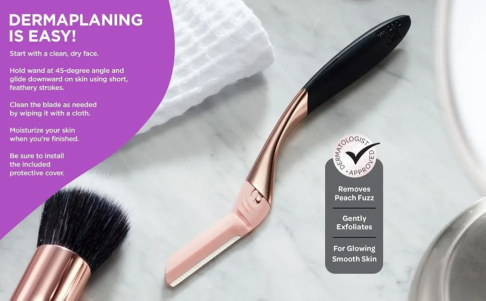 Schick Hydro Silk Dermaplaning Wand Refill Blades  Dermaplaning Refills, 6 Refills, Professional Style 6 Refill Blades - Schick Dermaplaning Face Shaving dermawand tinkle Hydro Silk dermaplaining eyebrow peach fuzz