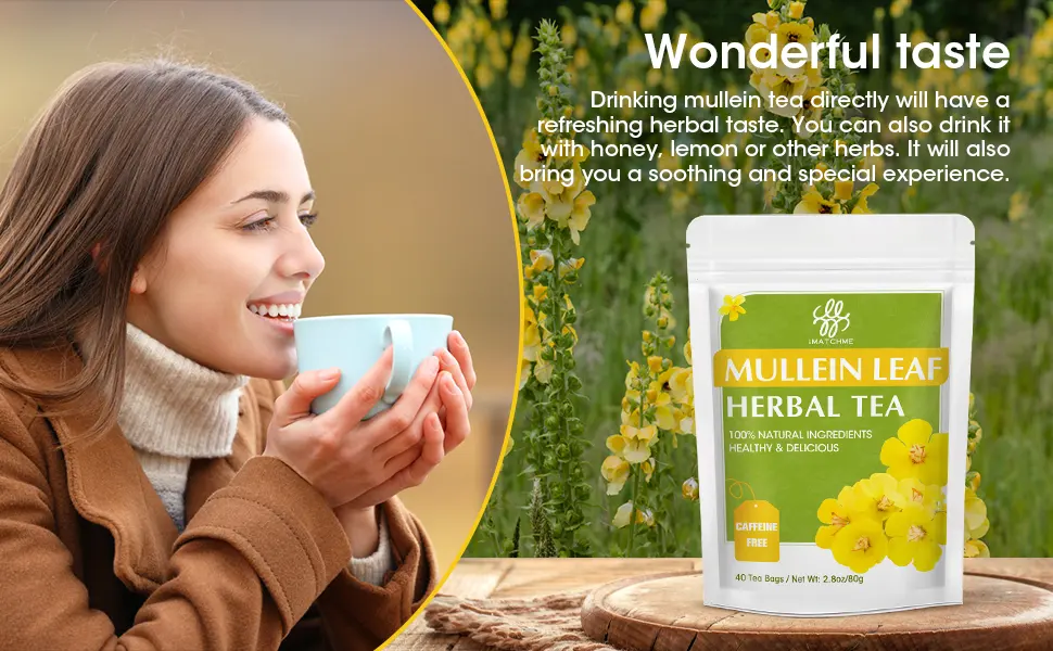 Mullein Leaf Tea - Respiratory and Lung Cleanse Herbal Tea, Caffeine Free, 40 Tea Bags Mullein tea 40 bags - product information 14