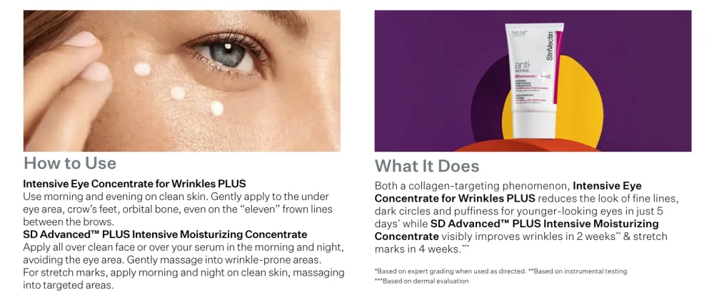 StriVectin SD Advanced Plus Intensive Moisturizing Concentrate for Wrinkles and Stretchmarks, Reduces Look of Deep Wrinkles and Stretchmarks Smooth & Hydrate Set 2 piece Kit - how to use