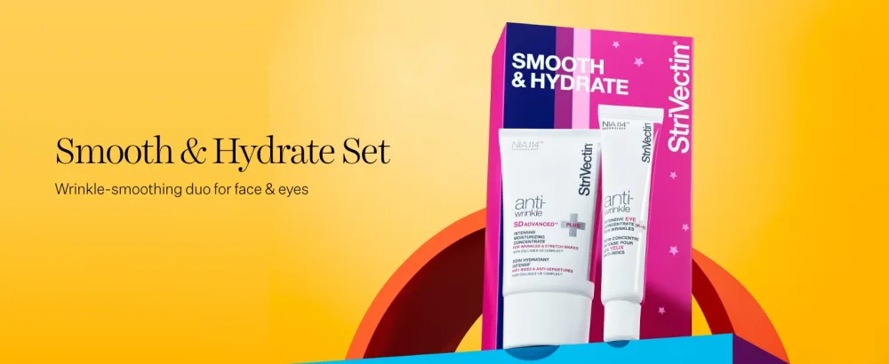 StriVectin SD Advanced Plus Intensive Moisturizing Concentrate for Wrinkles and Stretchmarks, Reduces Look of Deep Wrinkles and Stretchmarks Smooth & Hydrate Set 2 piece Kit - smooth and hydrate holiday 2022 Kit