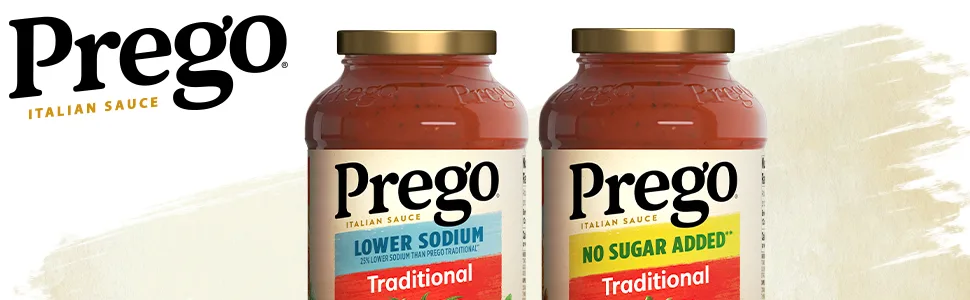 Prego Traditional Lower Sodium Pasta Sauce, 23.5 Oz Jar - low sodium no sugar