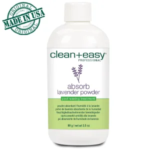 Clean + Easy Absorb Lavender Powder Pre Waxing Treatment | Moisture Absorbent Powder for Hair Removal, 3.5 oz - Clean + Easy Absorb- Lavender Powder 3.5 oz