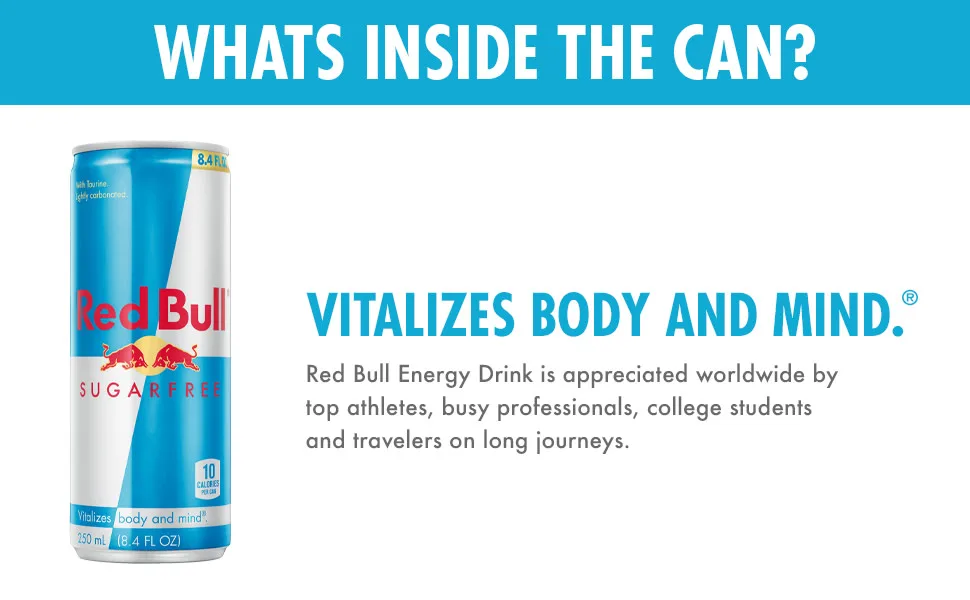 Red Bull Energy Drink, Sugar Free, 12 Fl Oz (24 Pack) 12 Fl Oz (Pack of 24) Sugar Free - unspecified