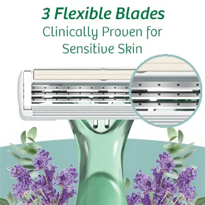 BIC Soleil Comfort, 4 Flexible Blades and Comfortable Grip, Disposable Razors for Women, Assorted Colors, 3-Count - 3-blade razor