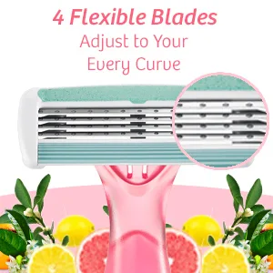 BIC Soleil Comfort, 4 Flexible Blades and Comfortable Grip, Disposable Razors for Women, Assorted Colors, 3-Count - 4-blade razor