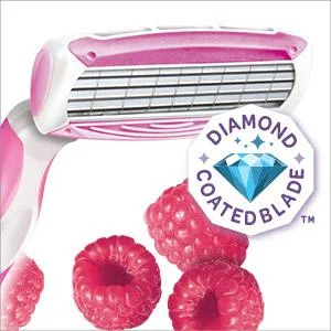 Schick Quattro for Women Disposable Razors with Raspberry Rain Scented Handle, 3 Count 3 Count (Pack of 1) Raspberry Rain - product information 4