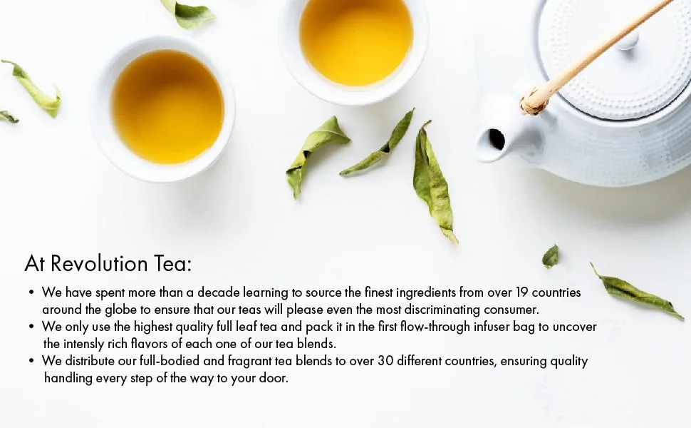 Revolution Tea - Mesh Infuser Full Leaf Tea - Pomegranate White Tea - 20 Bags Pomegranate 20 Count (Pack of 1) - product information 2