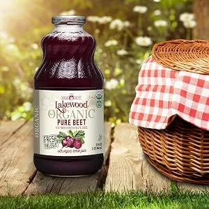 Lakewood Organic Pure Beet, Fresh Pressed, Beetroot, 32 Fl Oz, Pack of 6 - Pure Beet Juice