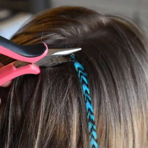 Feather Hair Extensions, 100% Real Rooster Feathers, Long Rainbow Colors (RAIN mix) - attach feathers