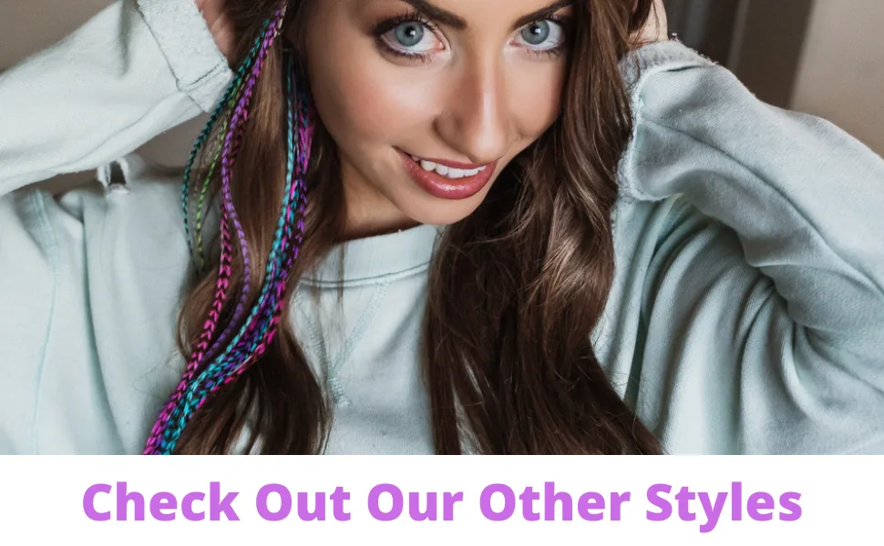 Feather Hair Extensions, 100% Real Rooster Feathers, Long Rainbow Colors (RAIN mix) - feathers