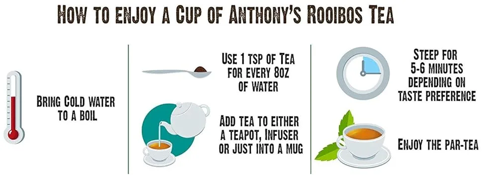 Anthony's Organic Red Rooibos Loose Leaf Tea, 1 lb, Gluten Free, Non GMO, Non Irradiated, Keto Friendly - product information 3