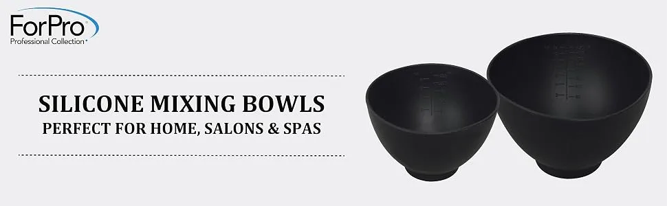 ForPro Silicone Mixing Bowl, Black, Flexible, Odorless, for Mixing Facials, Massage, Body & Other Products, 14 oz 14 oz. - ForPro Silicone Mixing Bowl Black Flexible Odorless for Mixing Facials Massage Body & Other Products