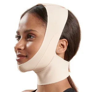 MARENA Unisex Recovery Compression Chin Strap with Mid-Neck Coverage for Post-Op Mask Beige Medium (Pack of 1) - marena