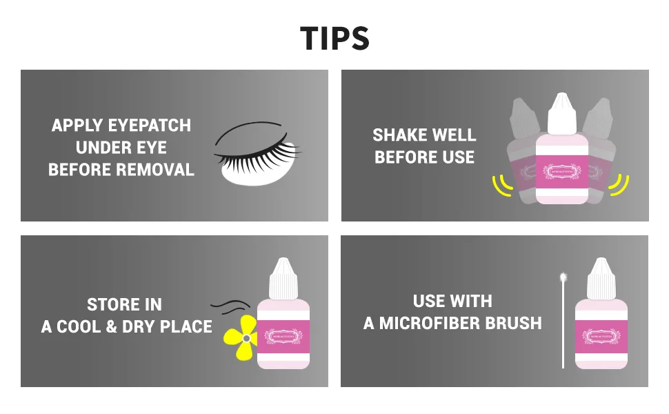Gel Remover for Eyelash Extension/Quickly and Easily Removes Eyelash Extension Adhesive/Fast Dissolution Time / 15ml (Pink) - Tips