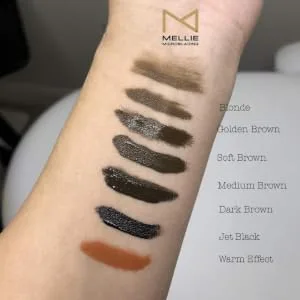 Mellie Microblading Pigment  10 ml/.35fl.oz | Medical Grade | No Mixing | Long Lasting for Professionals Permanent Make Up Supplies (Dark Brown) - swatch