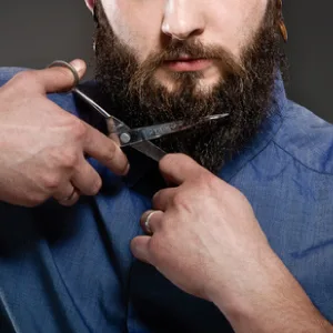 Viking Revolution - Beard and Mustache Scissors w/Comb and Synthetic Leather Case Professional Sharp Surgical Grade Steel for Trimming, Grooming, Cutting Mustache, Beards & Eyebrows Hair - Beard and Mustache Scissors w/Comb and Synthetic Leather Case