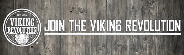 Viking Revolution - Beard and Mustache Scissors w/Comb and Synthetic Leather Case Professional Sharp Surgical Grade Steel for Trimming, Grooming, Cutting Mustache, Beards & Eyebrows Hair - Viking Revolution Logo
