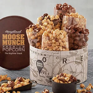 Harry & David Moose Munch Gourmet Popcorn 1lb 8 Oz Assortment Drum - moose munch;moose munch