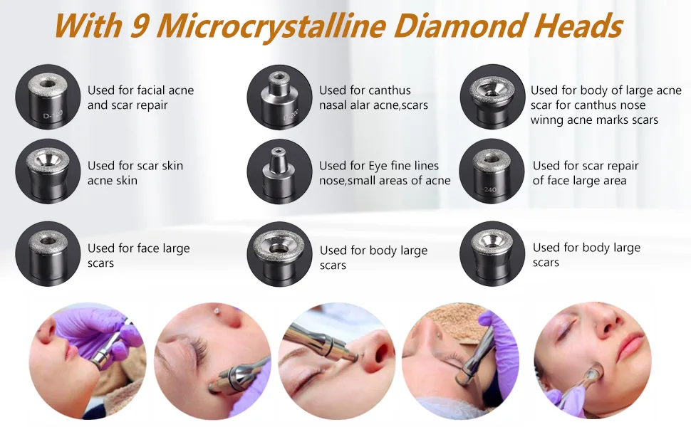 3-IN-1Microdermabrasion Machine, mcwdoit 0-68cmHg Strong Suction Power, Professional Dermabrasion Facial Skin Care - 3 in 1 Diamond Microdermabrasion Machine