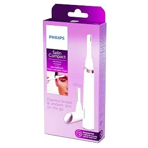 Philips SatinCompact Women's Precision Trimmer, Instant Hair Removal for Face & Eyebrows, Fine Body Hair, HP6389 - packaging HP6389