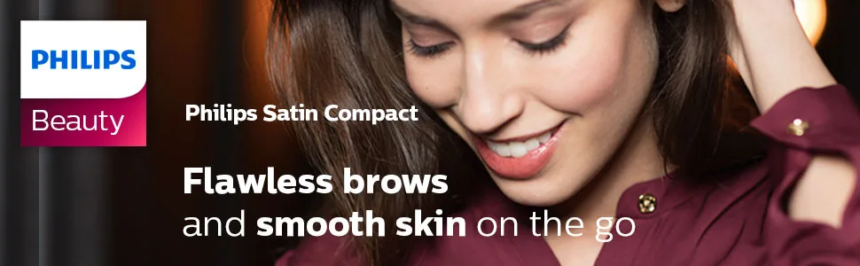 Philips SatinCompact Women's Precision Trimmer, Instant Hair Removal for Face & Eyebrows, Fine Body Hair, HP6389 - SatinCompact Banner