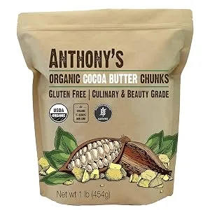 Anthony's Organic Cocoa Butter Chunks, 1 Pound, Gluten Free, Non GMO, Non Deodorized, Vegan - product information 2