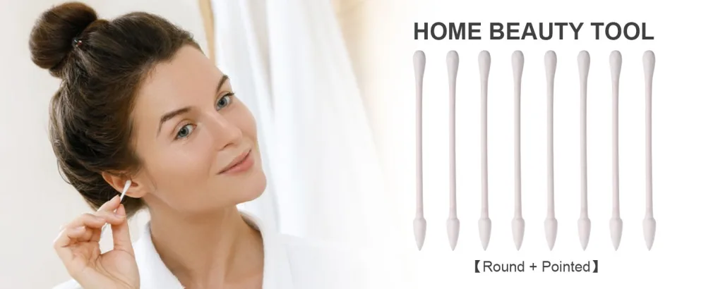 Cotton Swabs 800 Pieces, Double Precision Tips with Paper Stick, 4 Packs of 200 Pieces (Pointed+Spiral Head) - cotton swabs