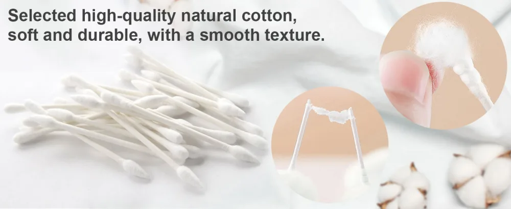 Cotton Swabs 800 Pieces, Double Precision Tips with Paper Stick, 4 Packs of 200 Pieces (Pointed+Spiral Head) - cotton swabs