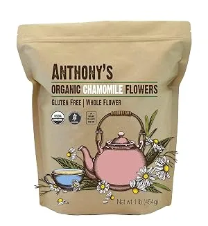Anthony's Organic Chamomile Flowers, 1 lb, Whole, Loose Leaf, Gluten Free, Non GMO, Non Irradiated 1 Pound (Pack of 1) - product information 2