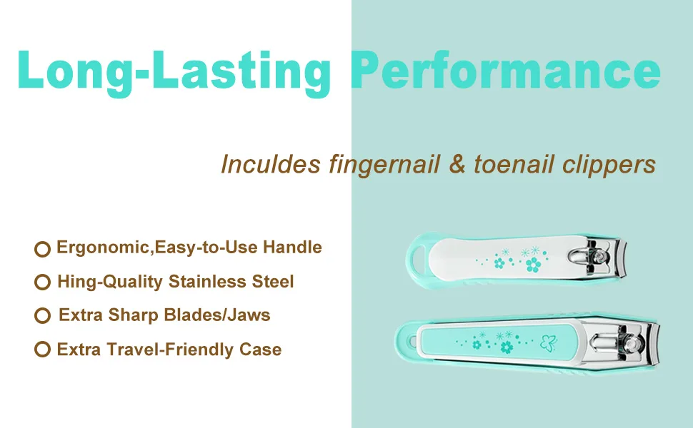PAFASON Nail Clipper Set with Nail Catcher & Nail File Super Sharp for Fingernail & Toenail Clippers for Men & Women Green - Long-last performance
