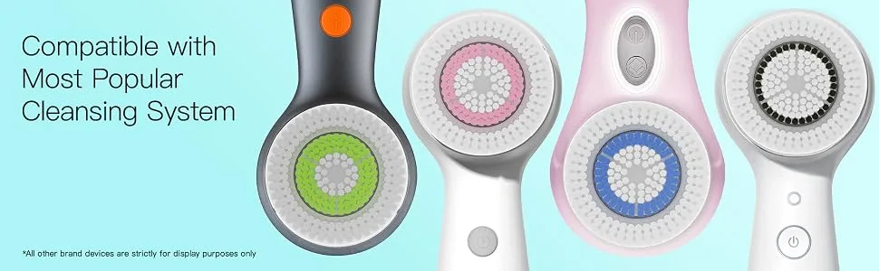Brushmo Replacement Cleansing Brush Heads Compatible with Sensitive Face Brush Head, 4pack - Clarisonic facial brush head brushmo compatible with mia mia 2 mia smart man