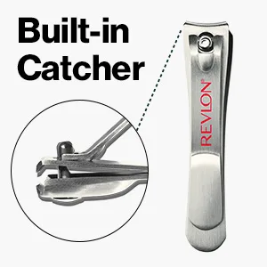 Revlon Catch-all Nail Clipper, 1 count - ingrown care wide jaw sharp edged trimmer cutter clipping precise cut wont rust file natural acrylic