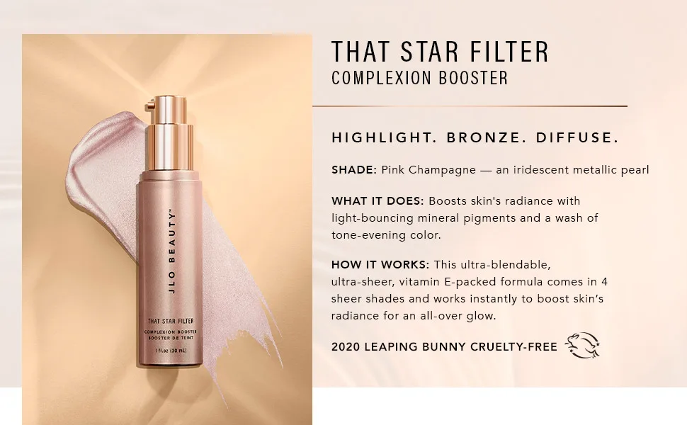 JLO BEAUTY That Star Filter in an Instant Complexion Booster, 1 fl. Oz Pink Champagne - pink champagne that star filter complexion booster