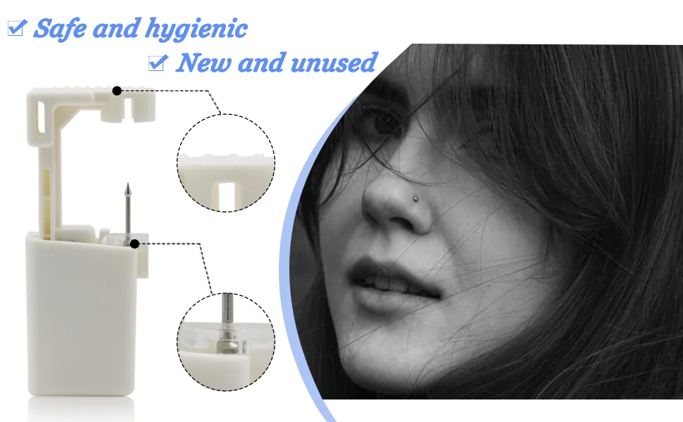 Rayyl Nose Piercing Kit 2Pcs Disposable Nose Piercing Gun built-in nose stud with 12pcs Nose Stud Ring Nose Piercing Kit for Piercing Supplies Piercing Kit 18 Piece Set - nose piercing kit nose piercing gun nose gun nose studs nose rings piercing supplies