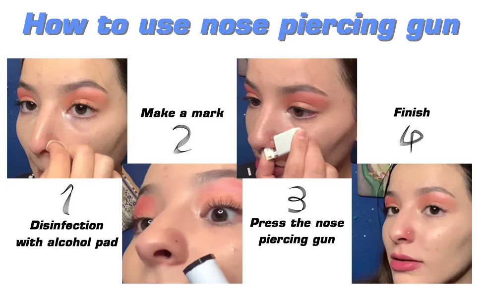 Rayyl Nose Piercing Kit 2Pcs Disposable Nose Piercing Gun built-in nose stud with 12pcs Nose Stud Ring Nose Piercing Kit for Piercing Supplies Piercing Kit 18 Piece Set - nose piercing kit nose piercing gun nose gun nose studs nose rings piercing supplies