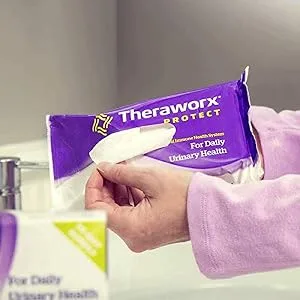Theraworx Protect 60-Count Wipes for Daily Urinary Health and Hygiene Care - Wipes