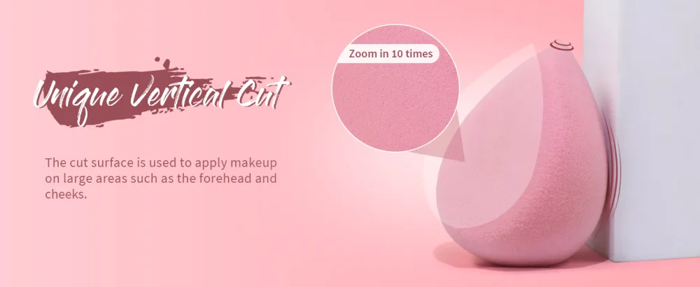 BEAKEY 2 Pcs Makeup Sponge Set, Foundation Blending Beauty Sponge, Flawless for Liquid, Cream, Foundation & Powder, Vertical Cut Makeup Sponges A-Pink - BEAKEY 2 Pcs Makeup Sponge Set, Foundation Blending Beauty Sponge, Flawless for Liquid, Cream,