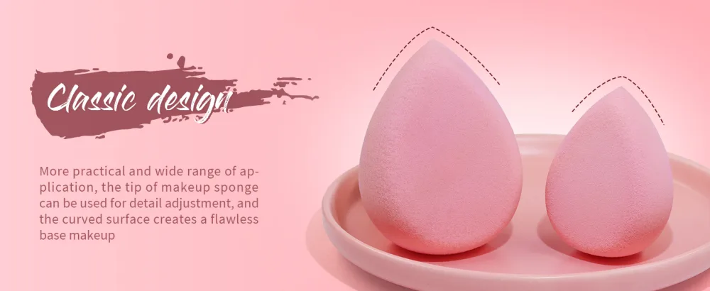 BEAKEY 2 Pcs Makeup Sponge Set, Foundation Blending Beauty Sponge, Flawless for Liquid, Cream, Foundation & Powder, Vertical Cut Makeup Sponges A-Pink - BEAKEY 2 Pcs Makeup Sponge Set, Foundation Blending Beauty Sponge, Flawless for Liquid, Cream,