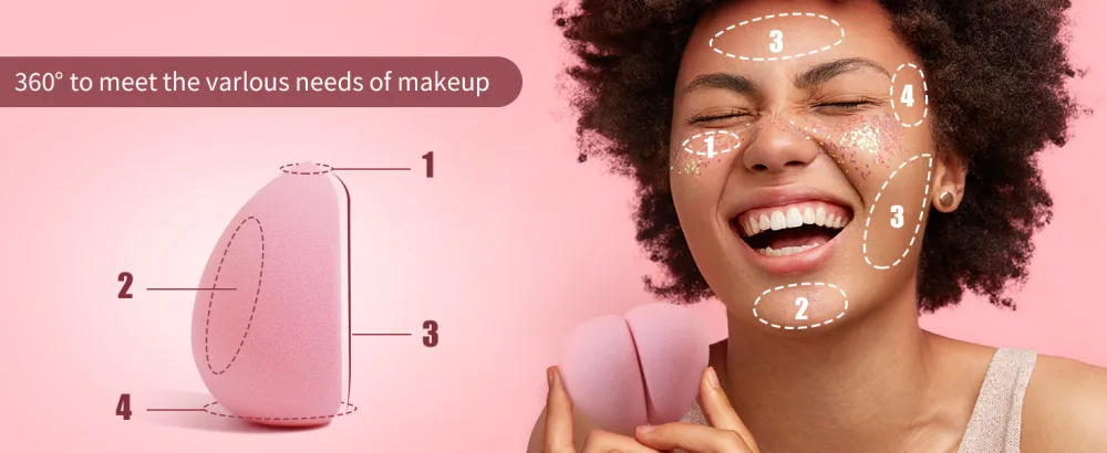 BEAKEY 2 Pcs Makeup Sponge Set, Foundation Blending Beauty Sponge, Flawless for Liquid, Cream, Foundation & Powder, Vertical Cut Makeup Sponges A-Pink - BEAKEY 2 Pcs Makeup Sponge Set, Foundation Blending Beauty Sponge, Flawless for Liquid, Cream,