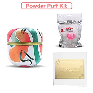 BBKON Large Powder Puff for Body Powder with Powder Container, Soft Powder Puff and Dusting Powder Travel Case (Romantic feelings) - Powder Puff Kit